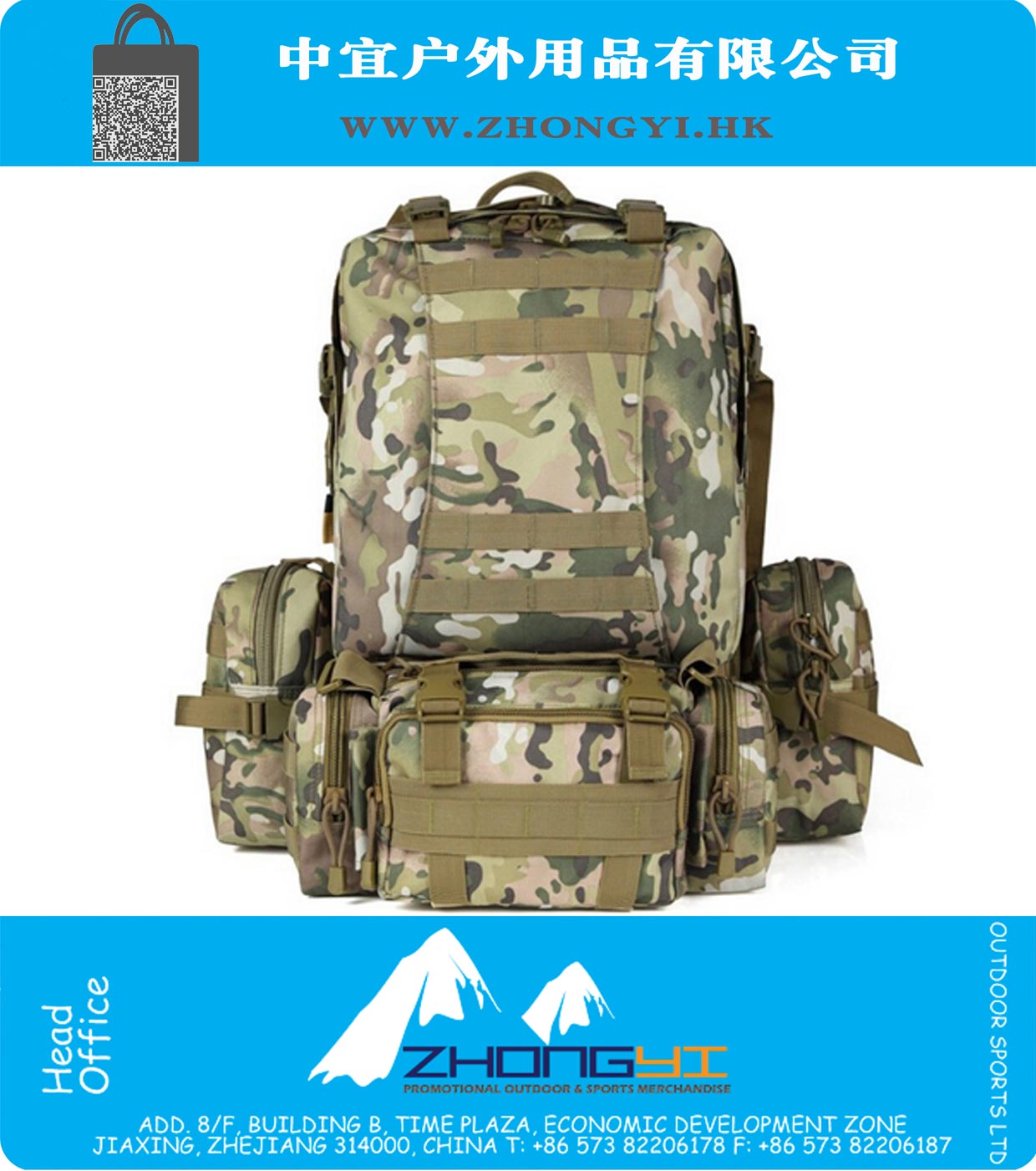 50L Molle governante Zaino impermeabile 600D ad alta capacità Assault Zaini militari Zaini Army Bag