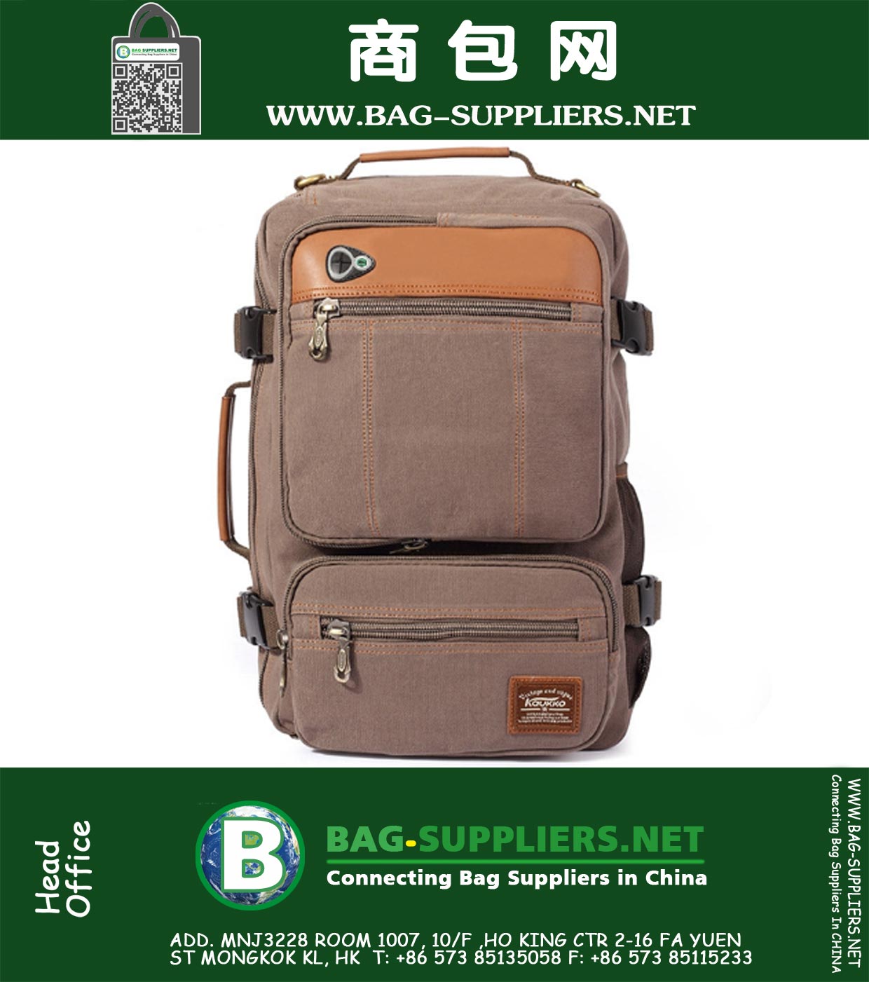 Mochila de lona para hombre Mochila para hombre Nuevo diseño Bolsa de bolsillo y táctica multi-bolsillo para hombre Mochila casual para hombre
