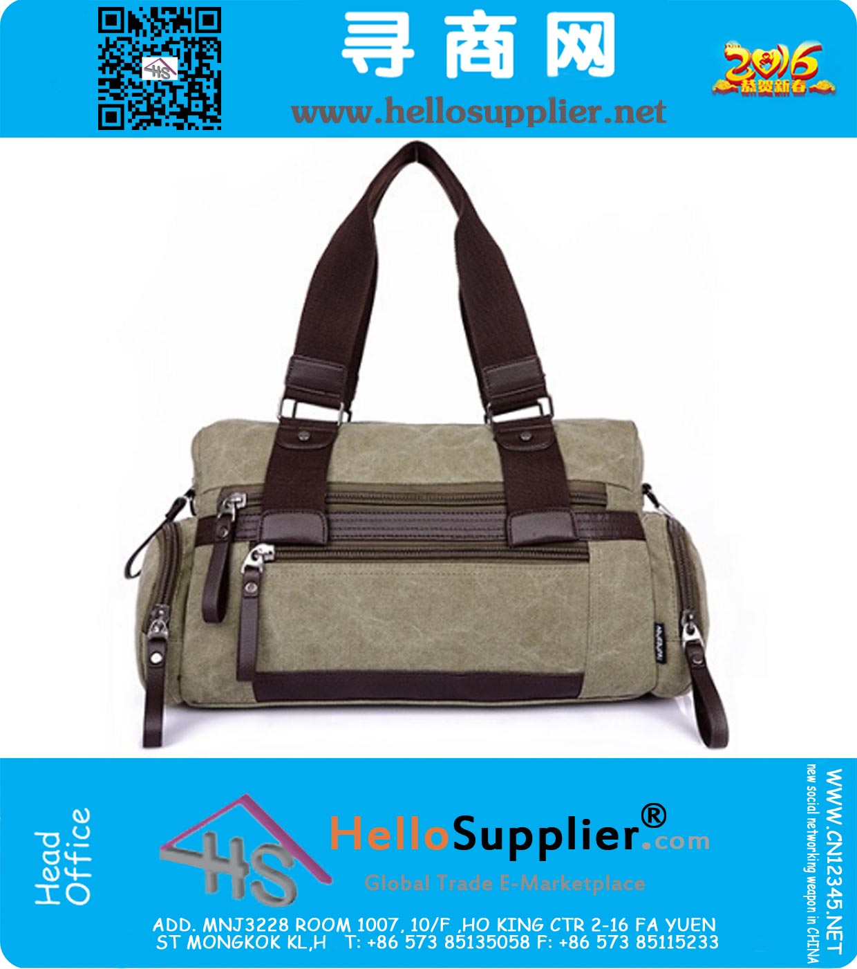 Bolsos de viaje de los hombres multifuncionales casuales Bolsos de hombro de la lona al aire libre nuevos bolsos de mensajero de los hombres