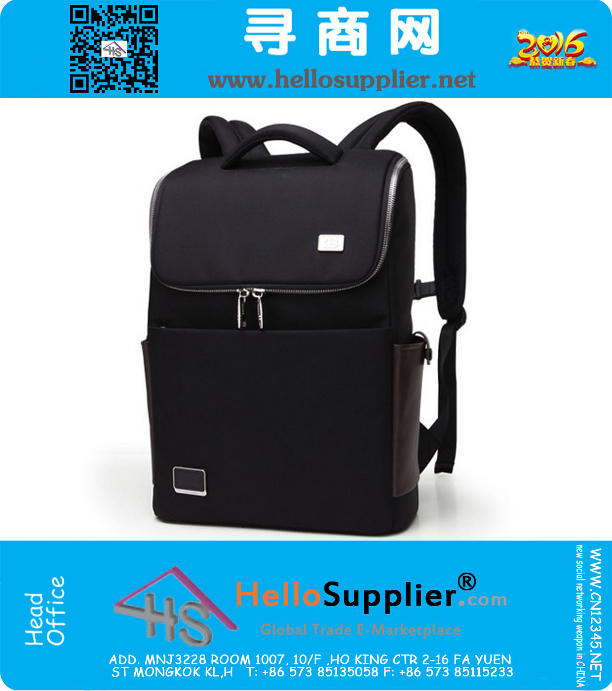 Zaino per laptop in stile college per Tennage Zaino da viaggio per uomo in nylon da esterno impermeabile