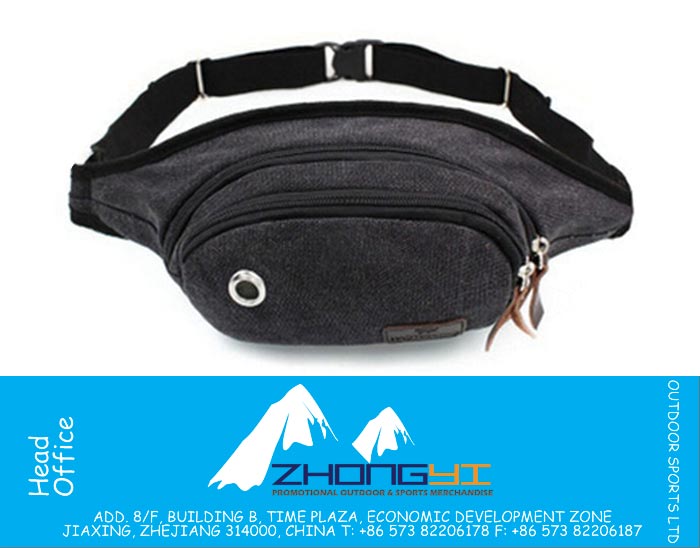 Pacote de cintura de lona de moda para homens e mulheres Equipamento militar Outdoor Travel Belt Bag Money Pouch