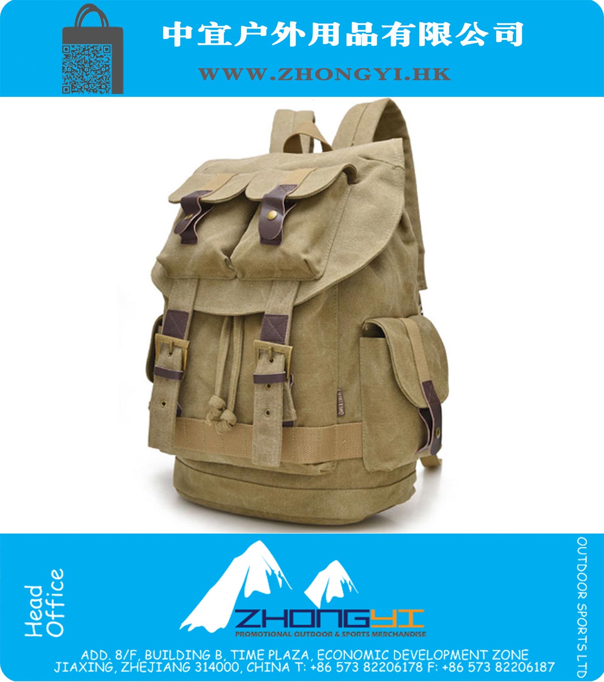 Bolsos tácticos militares de alta calidad Mochila Lienzo Vintage School Mochilas para College Student Teenager Bolsas de viaje bolsa de senderismo