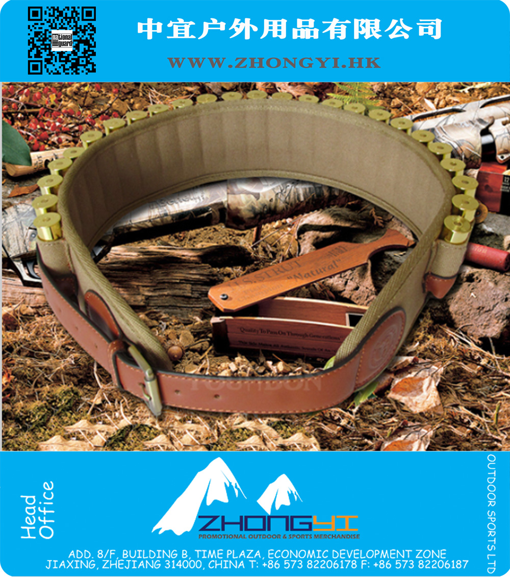 Caza Shooting Bandoleer Shotgun Cartridge Munmo Belt - Sostiene 25 conchas 20 Gaguge Hunting Gun Accesorios