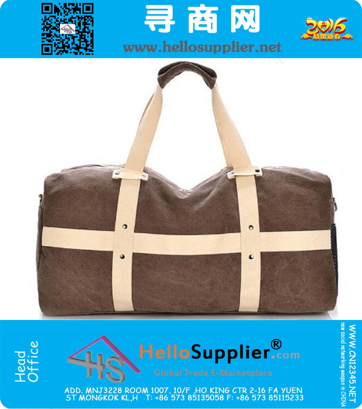 Grote capaciteit canvas heren reist plunjezakken casual sport schoudertassen outdoor handbagage voor zakenreis cross body bag