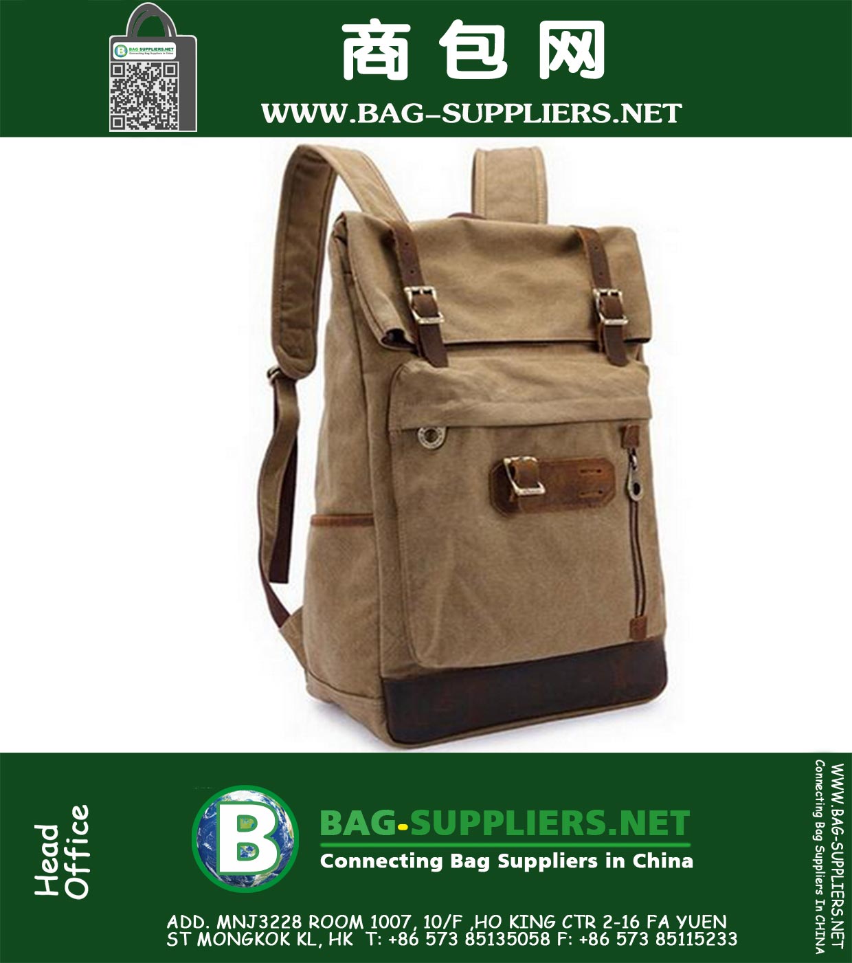 Bolso de la lona de los hombres Bolso del hombre de la mochila Bolsos de viaje de la manera de la vendimia Bolsos de gran capacidad multifuncionales para el recorrido