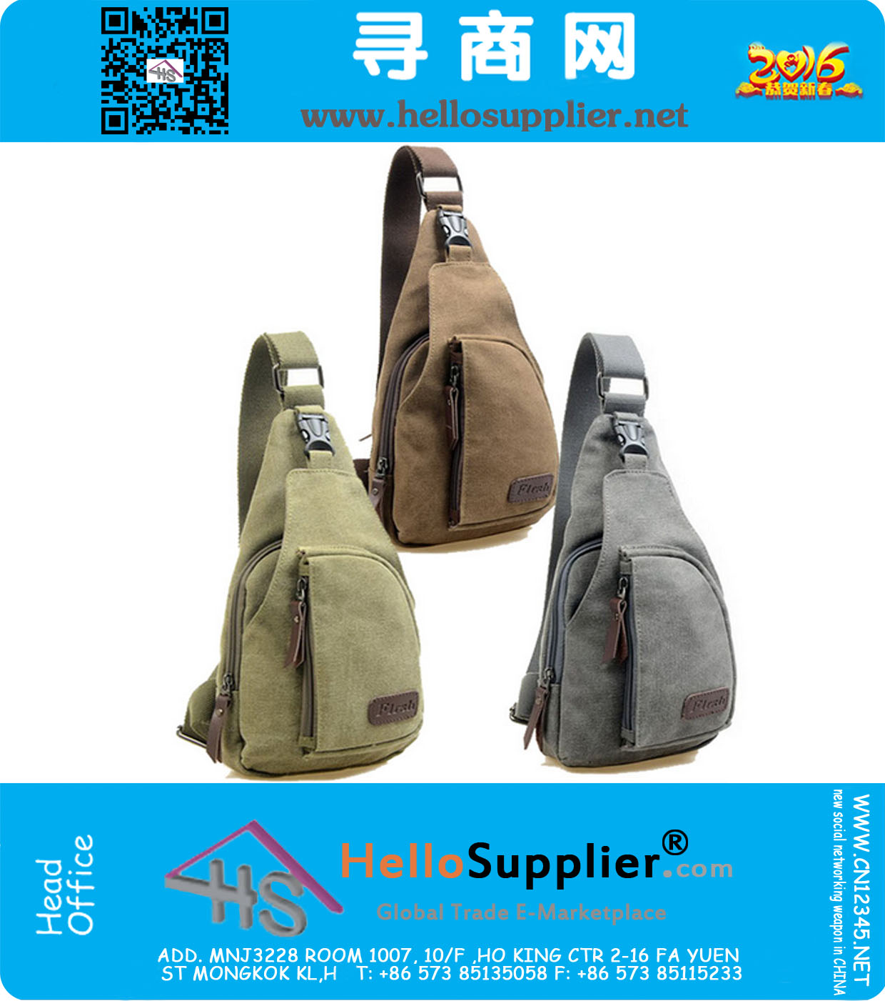 Uomini Outdoor Viaggi Escursionismo Militare Borsa a tracolla a tracolla Sport Maschio Tela Casual petto piccole borse a tracolla