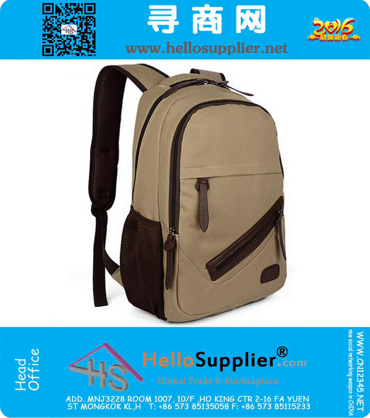 Zaino del computer degli uomini, borsa di mochila della scuola degli zaini del computer portatile dei sacchetti di viaggio degli uomini