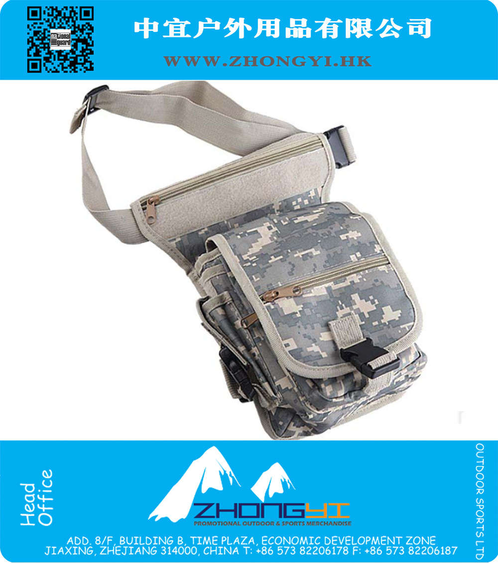 Exército militar Tactical Multi-Layered Nylon Perna e bolsa de bolsa de cintura com 2 compartimento bolsas