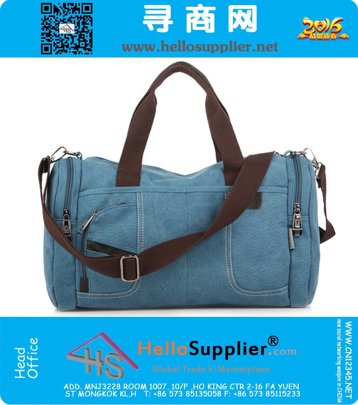 New fashion multi-function Canvas mens travel bags men shoulder bag women handbag