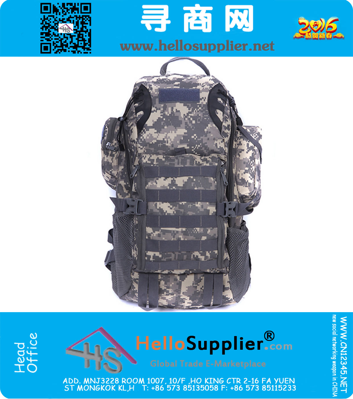 Zaino da alpinismo outdoor 45L zaino da viaggio a doppia spalla shiralee bag Pacchetto tattico militare di attacco