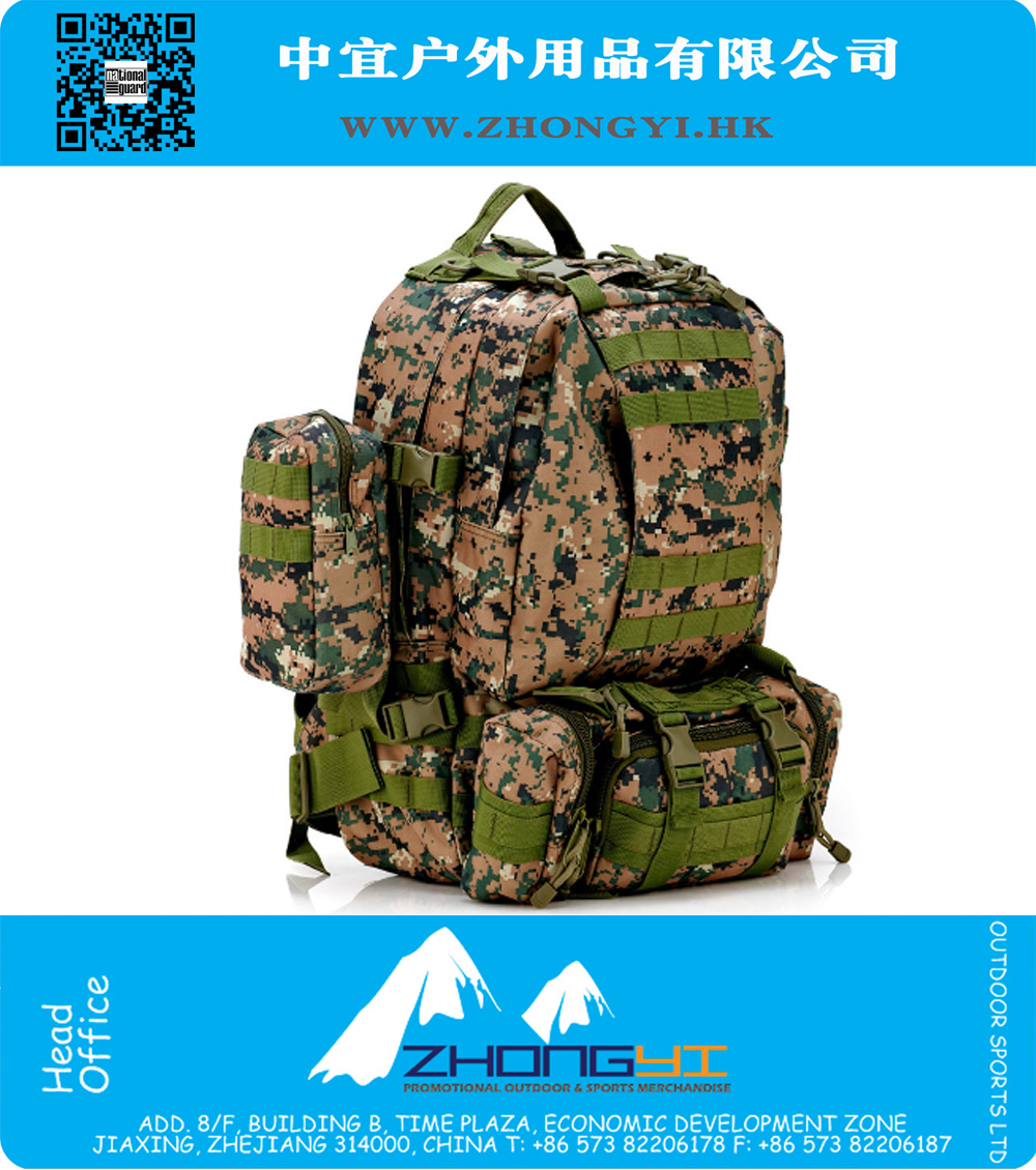 Solid Nylon Antihechtende Outdoor 60L Sport Klimmen Camping Wandelen gecombineerde Trekking Molle reistassen Militaire Tactische Rugzak