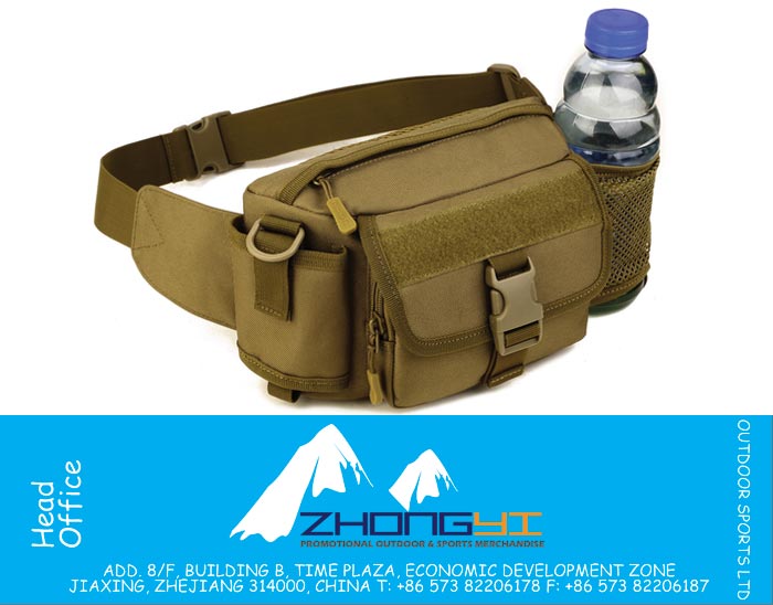 Impermeável Tactical Men Waist Bag Hip Package Pochete Outdoor Sport Casual Fanny Pack Caminhada Viagem Exército Waist Pack Shoulder Bag