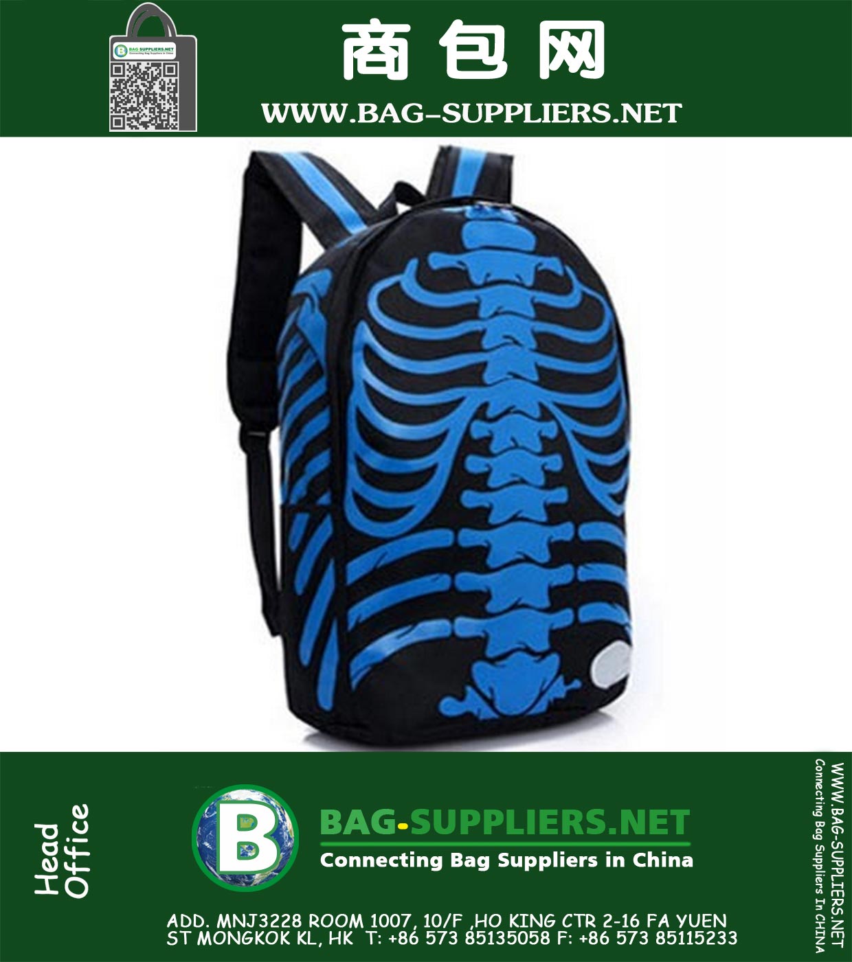 Mochila de tela impermeable Skeleton moda ocio militar lona mochila hombres viajan bolso de la lona