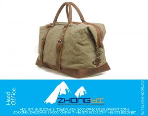Vintage Men's Travel Bags Sport Equipaje Duffle Bag Tote Canvas & Genuine Crazy Horse Leather Bolsa De Viaje Bolsas Bolsa De Viaje