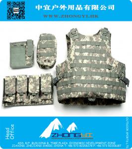Verstelbare Jacht Tactische Militaire Airsoft Molle Tactische Aanval Plaat Carrier Vest Met Pouches Pistool Pistol Holster