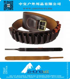 23 Ronde 12 Gauge Bandolier Bandoleer Pistool Shell Houder Riem Lederen Verstelbare Jacht Gun Accessoires