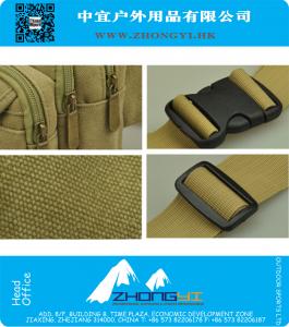 Tactisch retro klein canvas heren heuptasje met veel zakken Koreaanse stijl heuptasje voor heren sport hardlopen