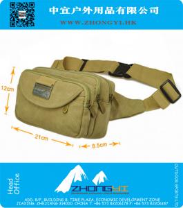 Tactisch retro klein canvas heren heuptasje met veel zakken Koreaanse stijl heuptasje voor heren sport hardlopen