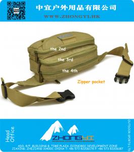 Tactisch retro klein canvas heren heuptasje met veel zakken Koreaanse stijl heuptasje voor heren sport hardlopen