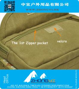 Tactisch retro klein canvas heren heuptasje met veel zakken Koreaanse stijl heuptasje voor heren sport hardlopen