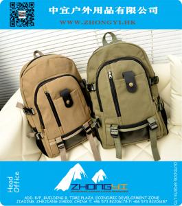 Mens Buitensporten Leisure Bag Canvas Militaire Laptop Grote Capaciteit Rugzak Schoudertassen Schooltas voor Tiener