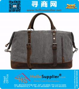 Grote capaciteit Vintage militaire lederen Canvas bagage reistassen Casual sport Duffle schoudertas draagbare handtas