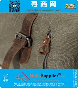 Grote capaciteit Vintage militaire lederen Canvas bagage reistassen Casual sport Duffle schoudertas draagbare handtas