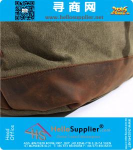Grote capaciteit Vintage militaire lederen Canvas bagage reistassen Casual sport Duffle schoudertas draagbare handtas