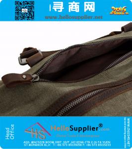 Grote capaciteit Vintage militaire lederen Canvas bagage reistassen Casual sport Duffle schoudertas draagbare handtas