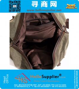 Grote capaciteit Vintage militaire lederen Canvas bagage reistassen Casual sport Duffle schoudertas draagbare handtas