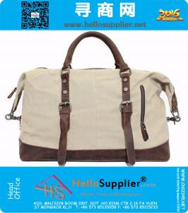 Grote capaciteit Vintage militaire lederen Canvas bagage reistassen Casual sport Duffle schoudertas draagbare handtas