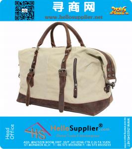 Grote capaciteit Vintage militaire lederen Canvas bagage reistassen Casual sport Duffle schoudertas draagbare handtas