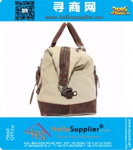 Grote capaciteit Vintage militaire lederen Canvas bagage reistassen Casual sport Duffle schoudertas draagbare handtas