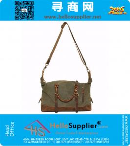 Grote capaciteit Vintage militaire lederen Canvas bagage reistassen Casual sport Duffle schoudertas draagbare handtas