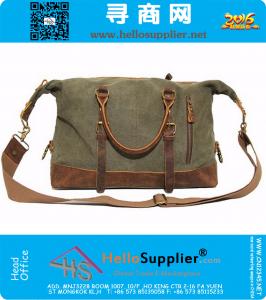 Grote capaciteit Vintage militaire lederen Canvas bagage reistassen Casual sport Duffle schoudertas draagbare handtas