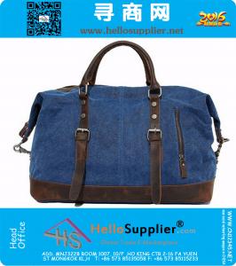 Grote capaciteit Vintage militaire lederen Canvas bagage reistassen Casual sport Duffle schoudertas draagbare handtas