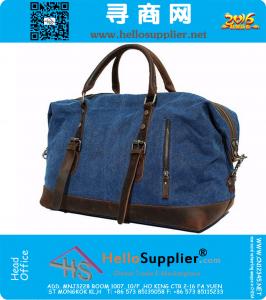 Grote capaciteit Vintage militaire lederen Canvas bagage reistassen Casual sport Duffle schoudertas draagbare handtas