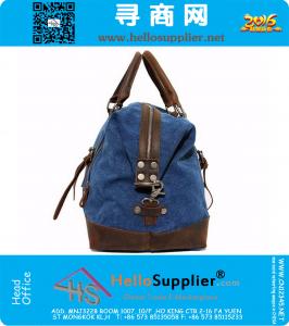 Grote capaciteit Vintage militaire lederen Canvas bagage reistassen Casual sport Duffle schoudertas draagbare handtas