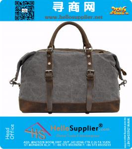 Grote capaciteit Vintage militaire lederen Canvas bagage reistassen Casual sport Duffle schoudertas draagbare handtas