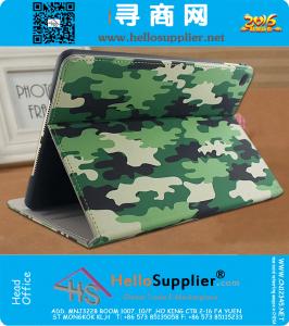 Voor iPad Air 2 hoesjes Leger Camouflage patroon Luxe pu lederen tas met standaard Functie beschermende hoes voor iPad 6