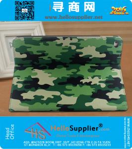 Voor iPad Air 2 hoesjes Leger Camouflage patroon Luxe pu lederen tas met standaard Functie beschermende hoes voor iPad 6