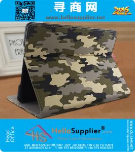 Voor iPad Air 2 hoesjes Leger Camouflage patroon Luxe pu lederen tas met standaard Functie beschermende hoes voor iPad 6
