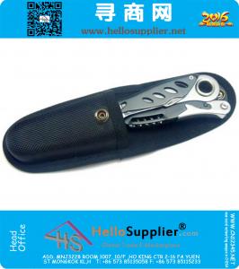 Multifunctioneel gereedschap Nylon tas Camping zakmessen Clipzakken Schede vouwtang Mantel Molle heuptasje Zwart