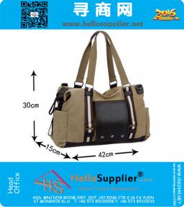 Heren Reistas Canvas Pu Leder Zachte Mode Reis Plunjezakken Grote Schouder Handtassen Merk Bagage Sporttas
