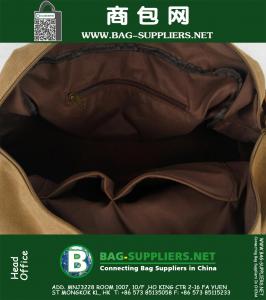 Grote capaciteit dikke canvas reistas Vintage militaire lederen handvat Bagage Casual sport Duffle schoudertas handtas