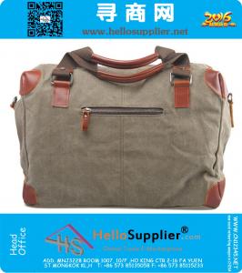 Duurzame reistas, canvas met lederen weekendtas met grote capaciteit, lichtgewicht handbagage