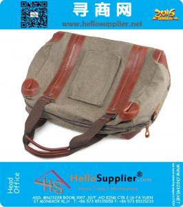 Duurzame reistas, canvas met lederen weekendtas met grote capaciteit, lichtgewicht handbagage