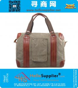 Duurzame reistas, canvas met lederen weekendtas met grote capaciteit, lichtgewicht handbagage