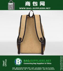 Heren Vintage bruine, zwarte canvas lederen reisrugzak Militaire rugzak Satchel laptoptassen