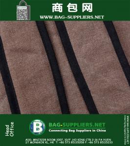Heren Vintage bruine, zwarte canvas lederen reisrugzak Militaire rugzak Satchel laptoptassen